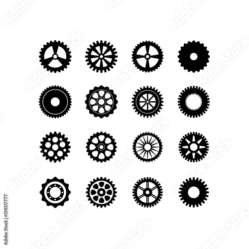 Isolated metal gears set vector design