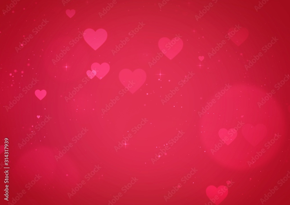 valentines day background with hearts pink color
