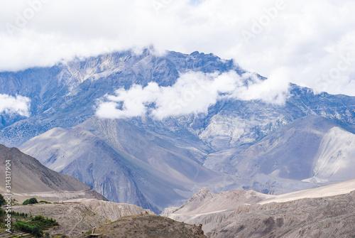 Dhaulagiri mountain range. Snowy peak. Nepal, Annapurna circuit trek