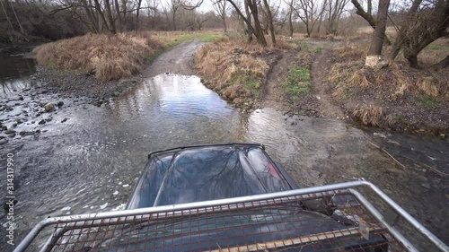 Moving across the river by water photo