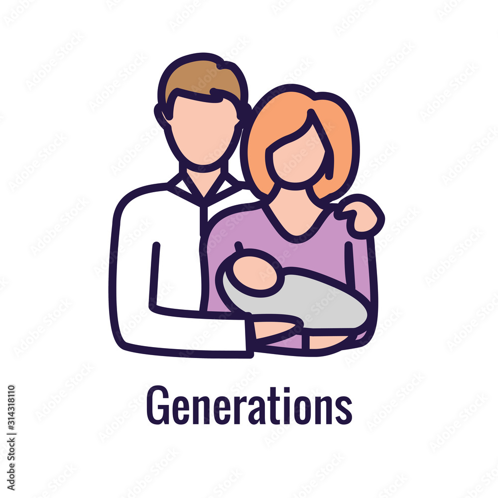 Generational and Retirement Icon set showing considerations - retirement Generational and Retirement Icon set showing considerations - retirement