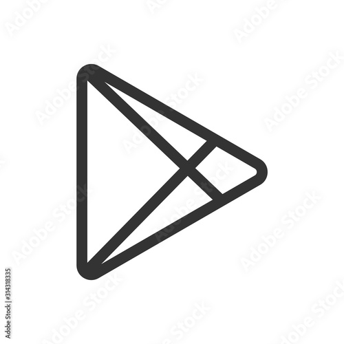 Black play button drawn by lines. Play button. Play button isolate. Web, ui, app, icon. Vector illustration eps 10