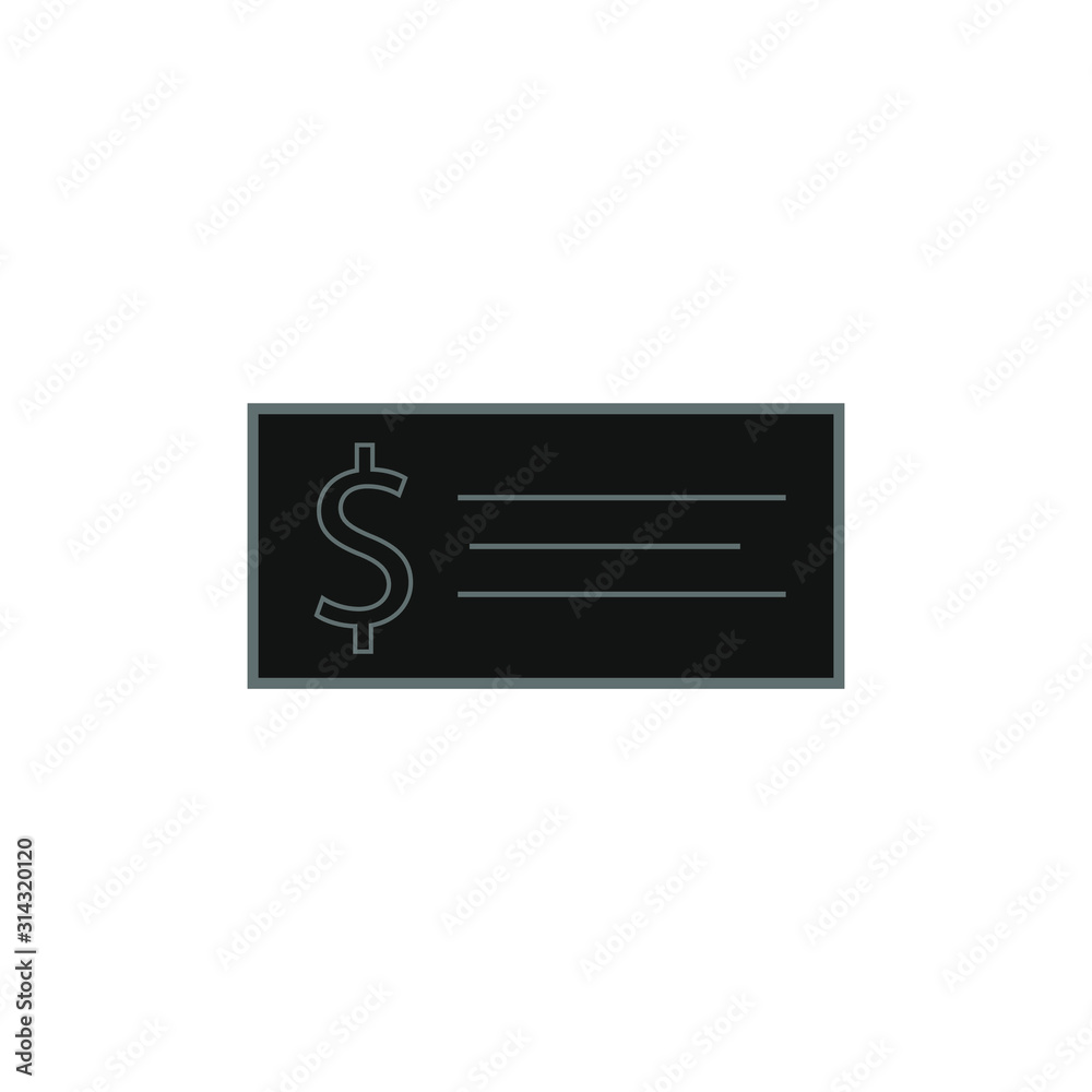 check vector icon with money with simple shapes check vector icon with money with simple shapes