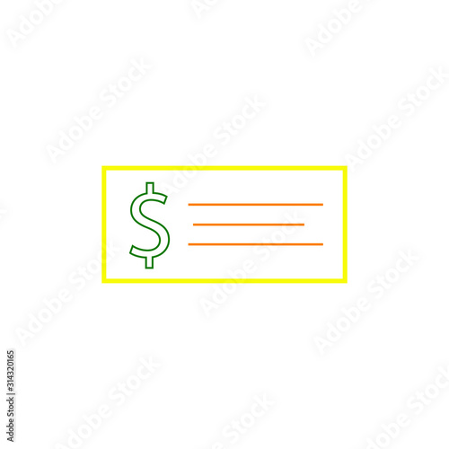 check vector icon with money with simple shapes