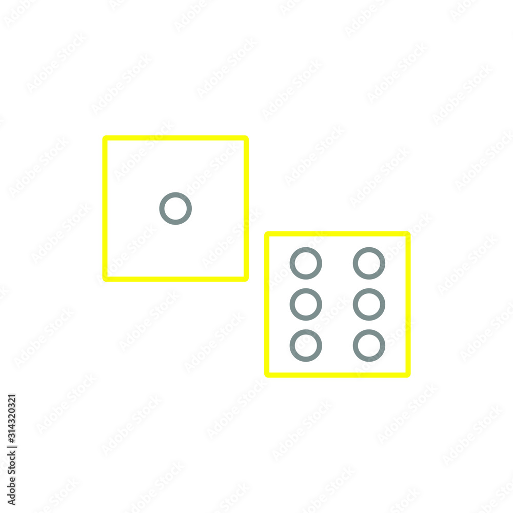 dice vector icon with simple shapes dice vector icon with simple shapes