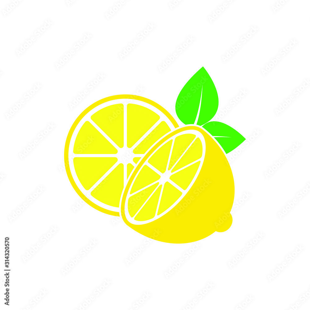 lemon icon. yellow fresh citrus fruits. half of lemon lemon icon. yellow fresh citrus fruits. half of lemon