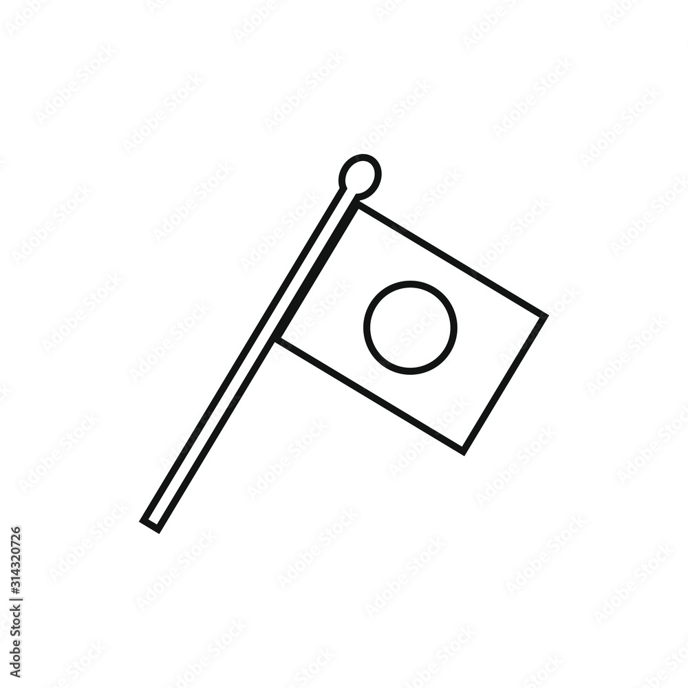 Japan flag face vector icon with simple shapes Japan flag face vector icon with simple shapes