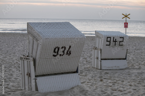 Strandkörbe am Strand von Sylt