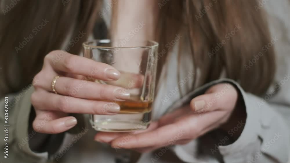 Glass Of Booze In The Hands Of Girl. Glass Of Booze In The Hands Of Girl.