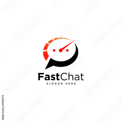 Fast Chat Logo Template Design, Talk Logo, designed for chat applications