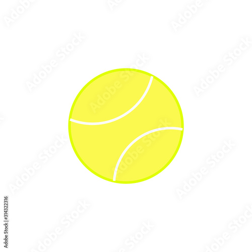 vector icon of tennis ball with simple shapes