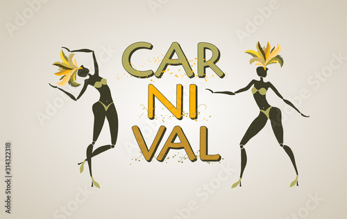 Photography Brazilian carnival banner, vector template