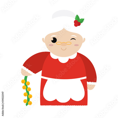 Isolated mrs claus cartoon