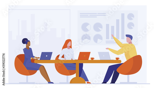 Business team discussing project