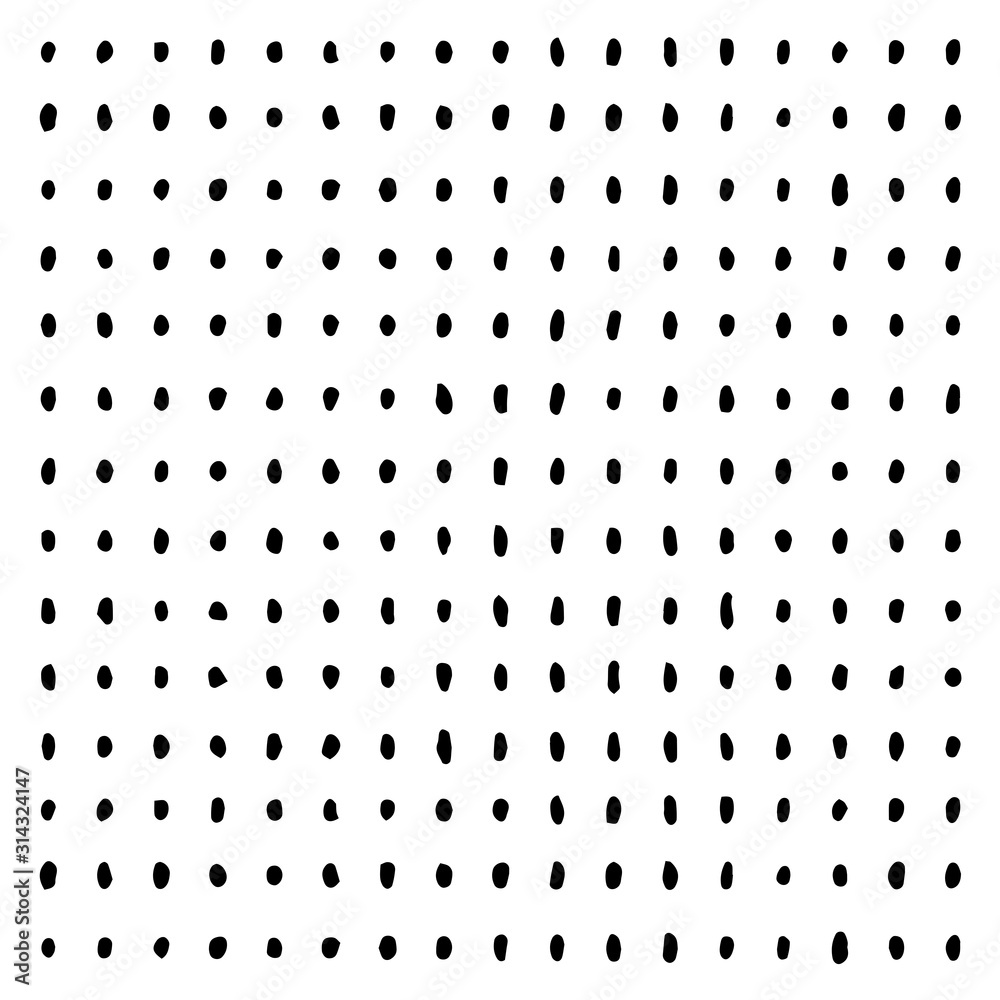 Hand drawn vertical and horizontal parallel dots. Arranged spots. Black lines on white background. Sketch for graphic design Hand drawn vertical and horizontal parallel dots. Arranged spots. Black lines on white background. Sketch for graphic design