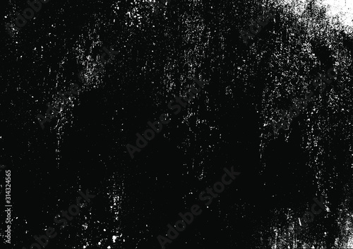 Aged wall texture. Grainy messy overlay of empty, aging, scratched wall. Grunge rough dirty background. Vector Illustration. Black isolated on white background. EPS10.