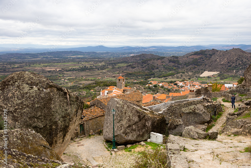 View of the valley from the height of the village of Monsanto in Portugal