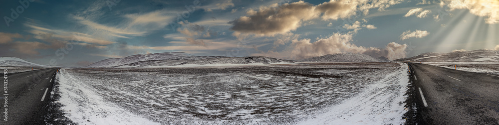 Icelandic Tundra after a snowfall