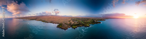 Aerial view of the west coast of the Big Island, Hawaii
