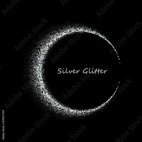Vector abstract crescent background Silvery fine dust Logo eps 10