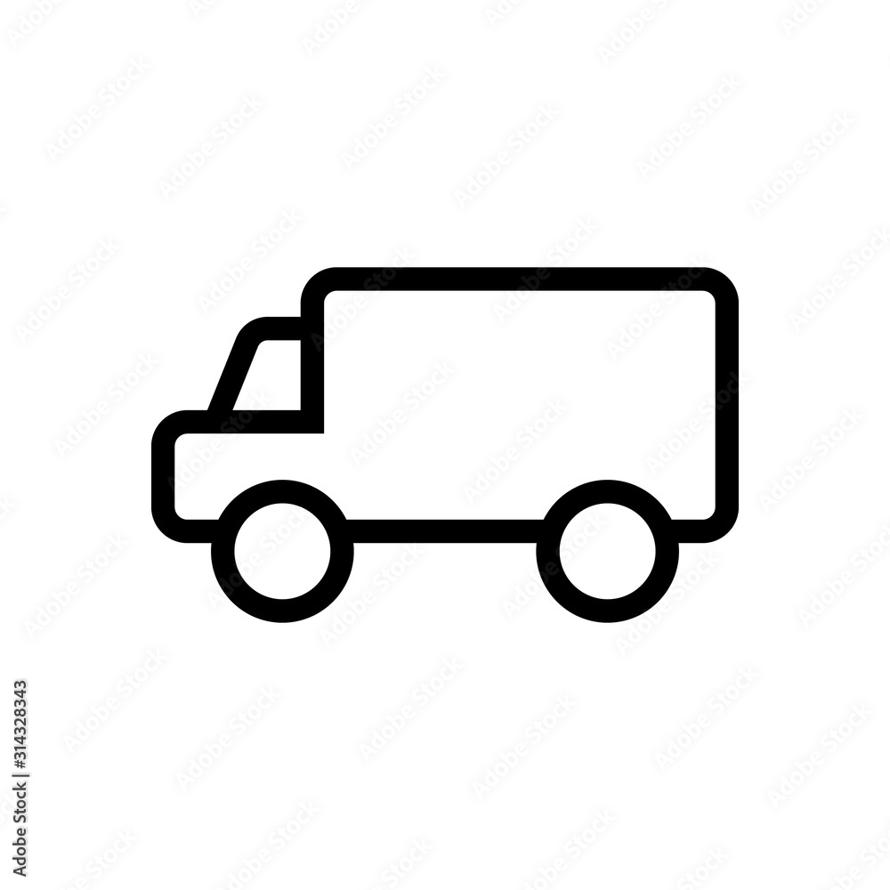 Truck icon on white background. Truck icon on white background.