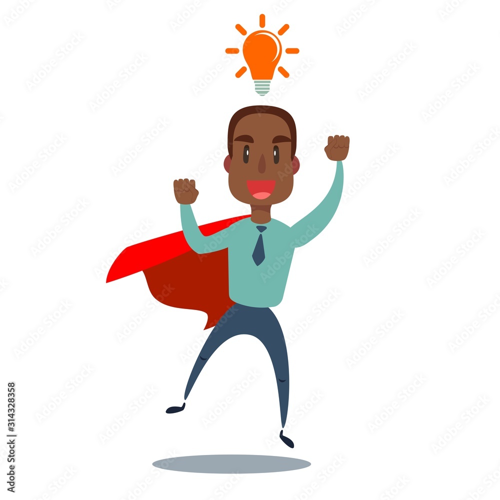 An african company officer have a strong marketing strategy to share in company. Leadership concept. A Contemporary style . Vector flat An african company officer have a strong marketing strategy to share in company. Leadership concept. A Contemporary style . Vector flat