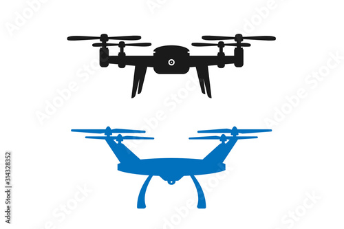 Modern quadrocopter icon vector isolated