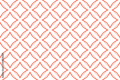 Seamless geometric pattern design illustration. Background texture. In red, white colors.