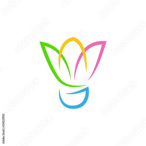 shuttlecock badminton logo icon designs vector