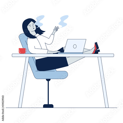 Employee smoking at workplace