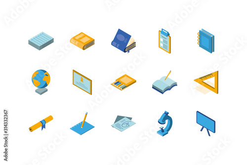 Isolated school icon set vector design