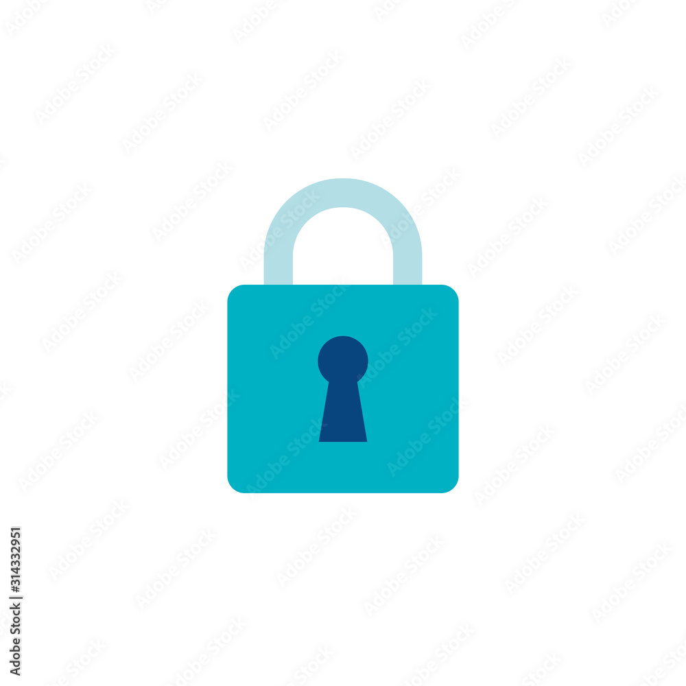cyber security with padlock flat style icon cyber security with padlock flat style icon