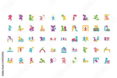 Isolated set of boys and girls avatars vector design