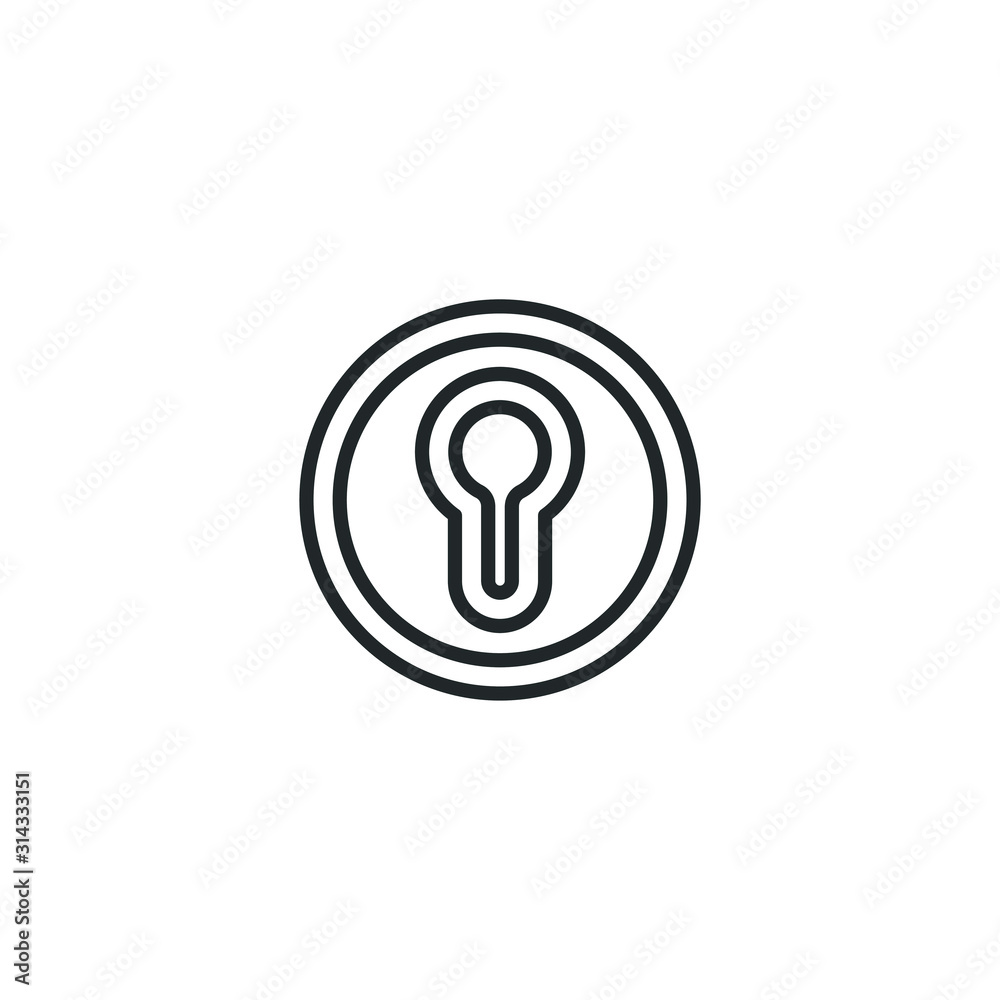 Black key hole icon template color editable. Security, protection concept symbol vector sign isolated on white background illustration for graphic and web design. Black key hole icon template color editable. Security, protection concept symbol vector sign isolated on white background illustration for graphic and web design.