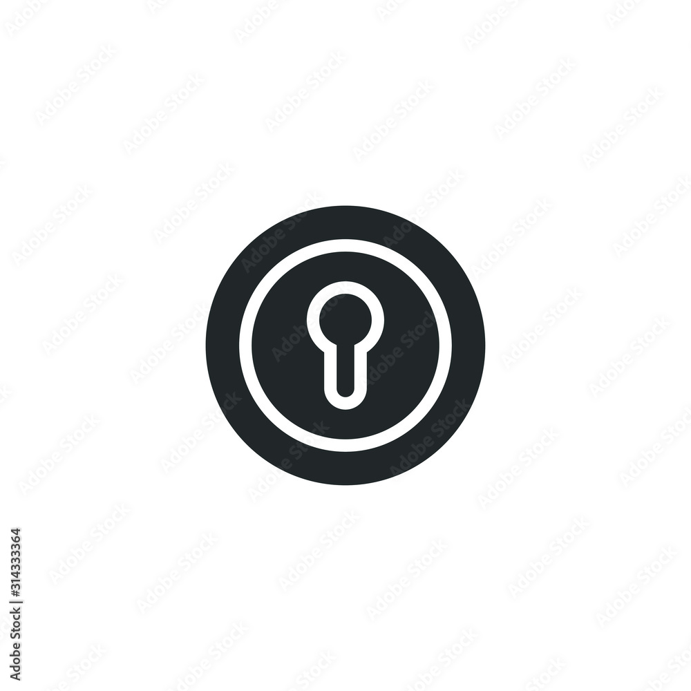 Black key hole icon template color editable. Security, protection concept symbol vector sign isolated on white background illustration for graphic and web design. Black key hole icon template color editable. Security, protection concept symbol vector sign isolated on white background illustration for graphic and web design.