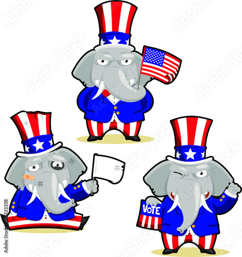 elephant republican uncle sam set 2