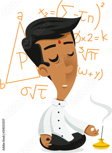 genius indian boy meditating