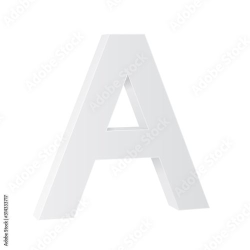 Letter A. White 3d symbol