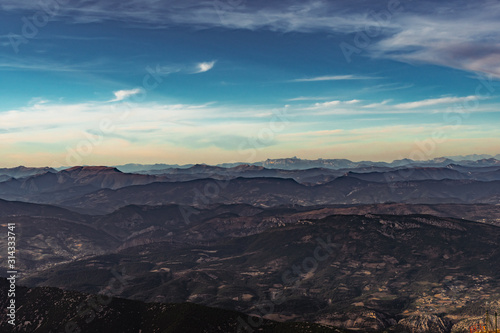 View of the Alps from Mont Ventoux in Provence at Sunset