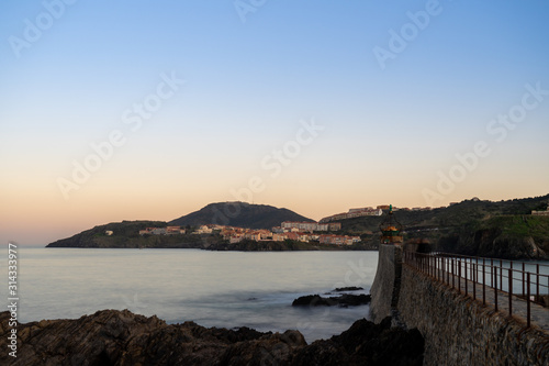 Old town of Collioure  France  a popular resort town on Mediterranean sea.