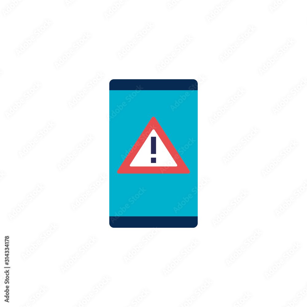 smartphone with virus attack flat style icon smartphone with virus attack flat style icon