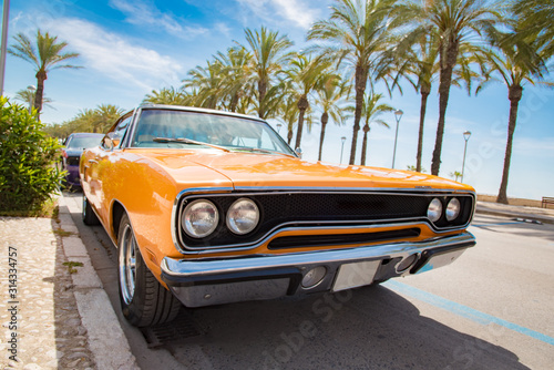 Car orange color classic