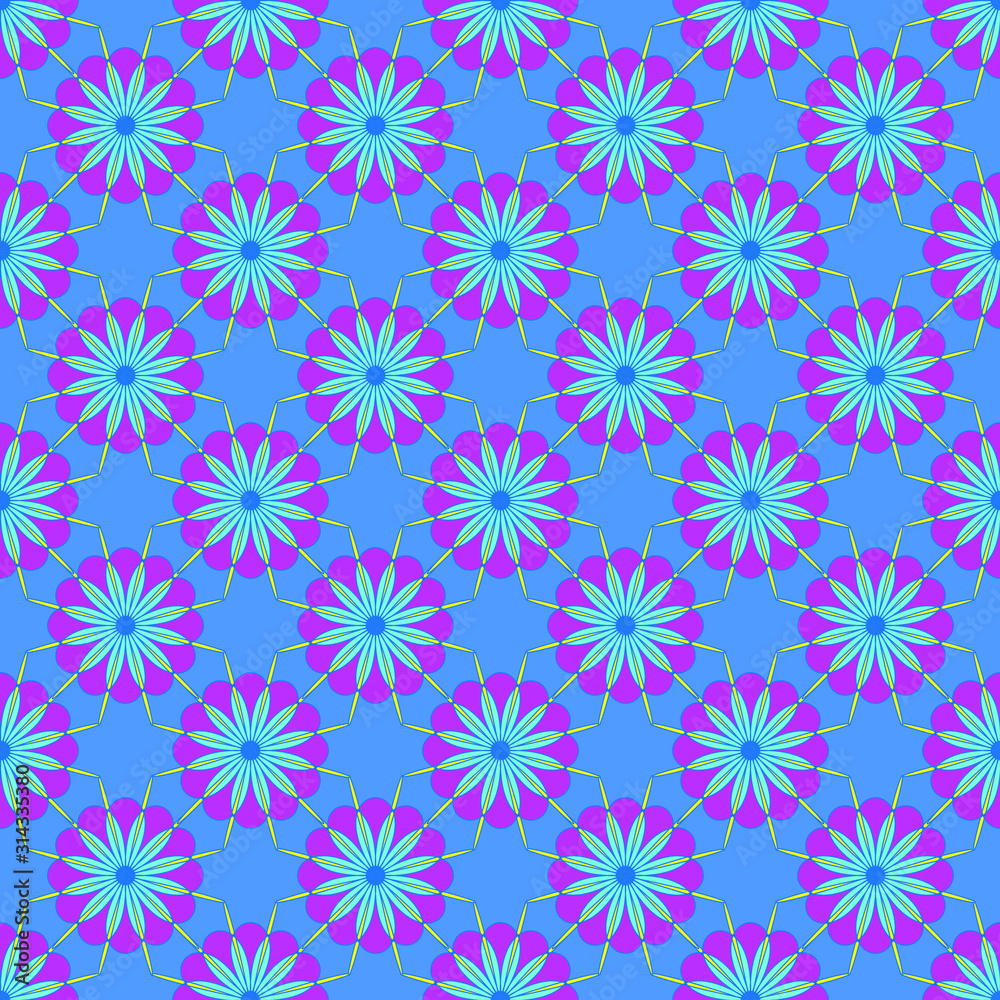 Abstract seamless pattern on the blue background Abstract seamless pattern on the blue background