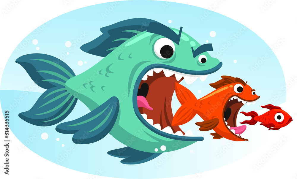 the big fish eats the small the big fish eats the small