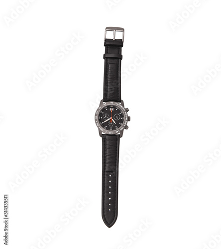Wristwatch isolate on a white background. Sports wrist watch with a nylon bracelet. Watches for scuba divers.
