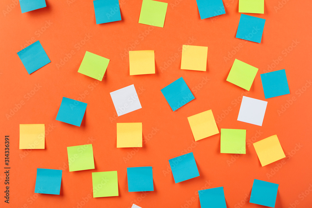 Empty stickers on a orange background. Empty stickers on a orange background.