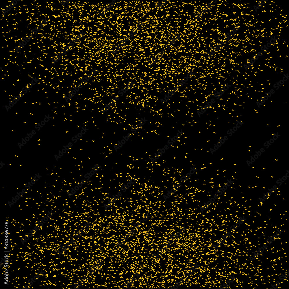 Golden glitter on transparent black background. Falling shiny golden confetti. Shining Light Effect for Christmas or New Year party. Golden glitter on transparent black background. Falling shiny golden confetti. Shining Light Effect for Christmas or New Year party.