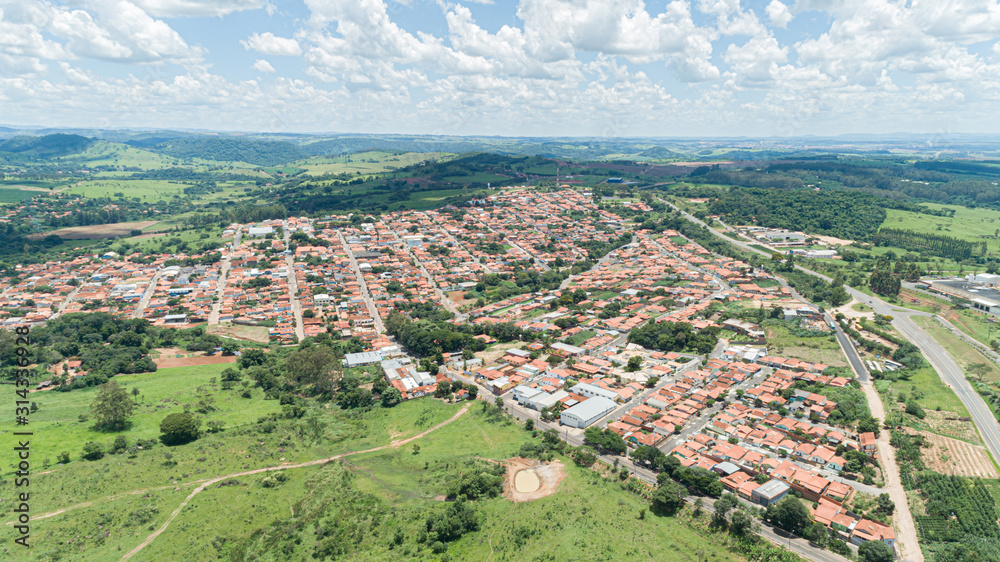 Aerial view of the Arceburgo city, Minas Gerais / Brazil.