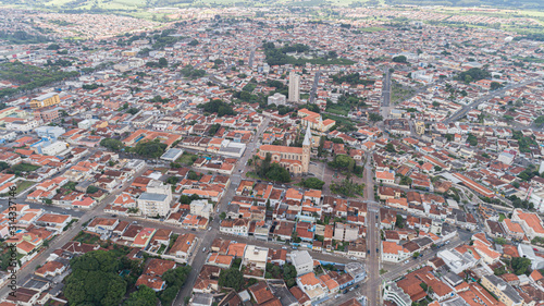 Aerial view of the Guaxupé city, Minas Gerais / Brazil.
