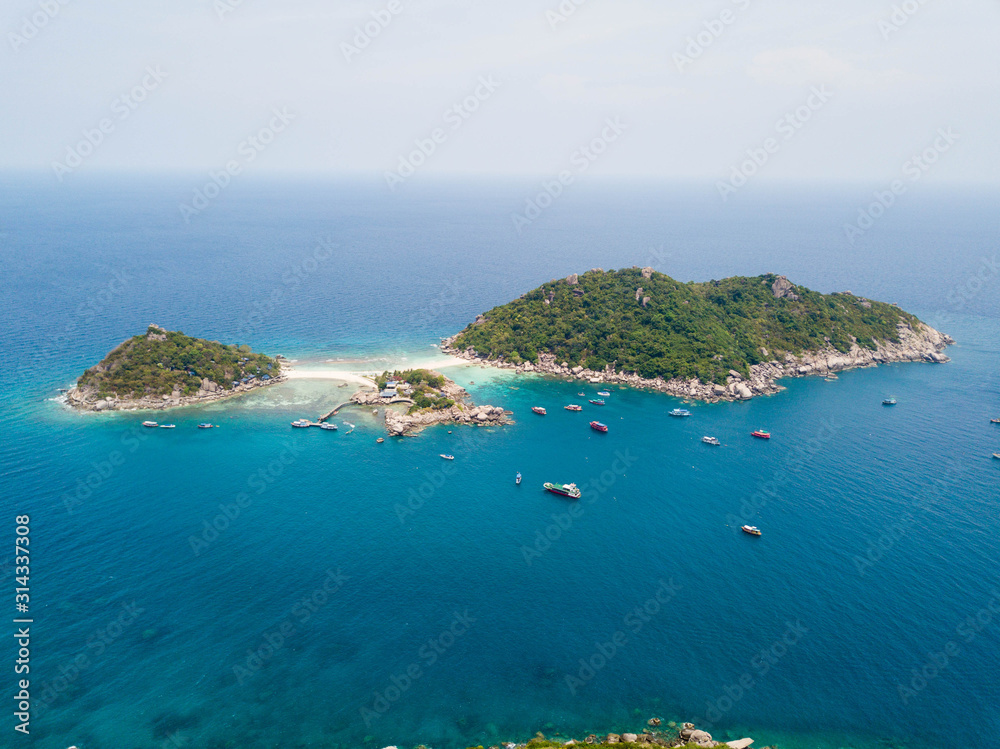 Koh Nang Yuan close to Koh Tao Thailand Aerial with drone Koh Nang Yuan close to Koh Tao Thailand Aerial with drone